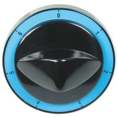 Knap Kontakt 7-takt  -°C ø 82mm Akse ø 6x4,6mm Udglatning oppe sort