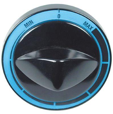 Knap Trinløs min./maks. ø 82mm Akse ø 6x4,6mm Udglatning oppe sort