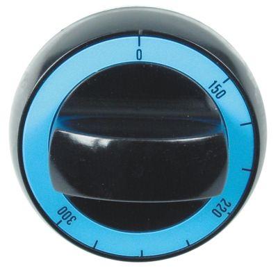 Knap Gastermostat T.maks. 300°C ø 72mm Akse ø 8x6,5mm Udglatning oppe sort