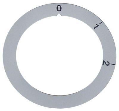 Knapsymbol Kontakt 0-1-2 ID ø 50mm sølv UD ø 66mm