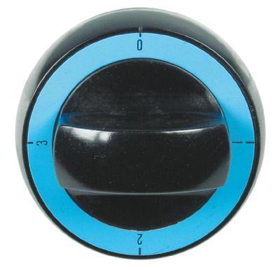 Knap Kontakt 4-takt  -°C ø 72mm Akse ø 6x4,6mm Udglatning oppe sort