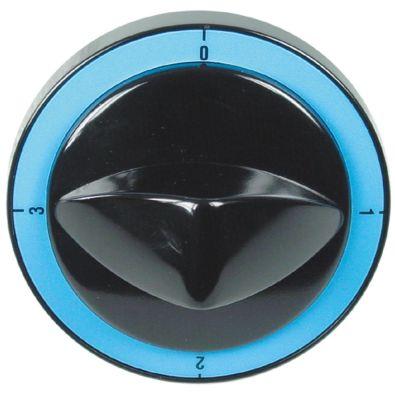 Knap Kontakt 4-takt ø 82mm Akse ø 6x4,6mm Udglatning oppe sort