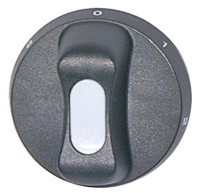 Knap Kontakt 7-takt ø 65mm Akse ø 6x4,6mm Udglatning nede
