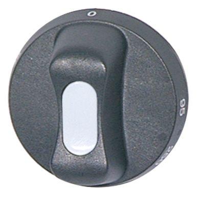 Knap Termostat T.maks. 90°C ø 65mm Akse ø 6x4,6mm Udglatning nede Arbejdsområde 30-90°C