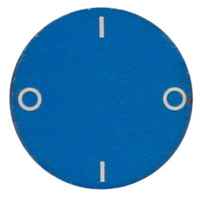 Knapsymbol Kontakt 0-1-0-1 blå UD ø 45mm