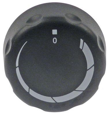Knap Trinløs ø 52mm Akse ø 6x4,6mm Udglatning oppe sølv