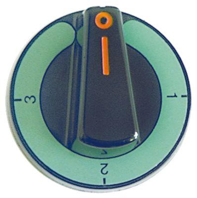 Knap Kontakt 4-takt ø 60mm Akse ø 6x4,6mm Udglatning oppe
