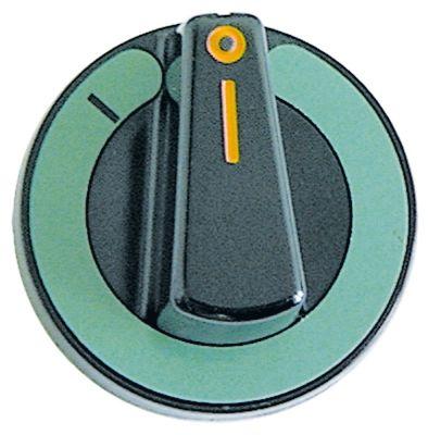 Knap Kontakt 0-1 ø 60mm Akse ø 6x4,6mm Udglatning oppe sort