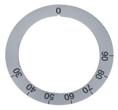 Knapsymbol Termostat T.maks. 90°C 30-90°C ID ø 50mm sølv UD ø 66mm Drejevinkel 270°