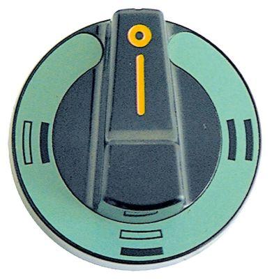 Knap Bageovn OH/UH/OH+UH ø 75mm Akse ø 6x4,6mm Udglatning oppe sort
