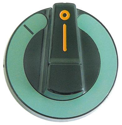 Knap Kontakt 0-1 ø 75mm Akse ø 6x4,6mm Udglatning oppe sort