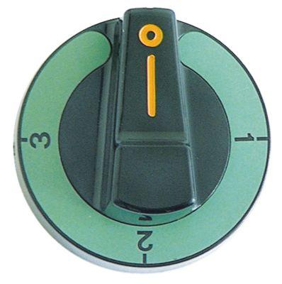 knob switch 4-position ø 75mm shaft ø 6x4.6mmshaft flat upper black