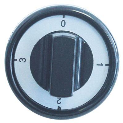 Knap Kontakt 4-takt ø 76mm Akse ø 6x4,6mm Udglatning oppe sort