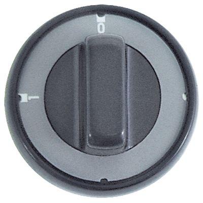 Knap Kontakt 0-1 ø 75mm Akse ø 6x4,6mm Udglatning oppe passer til EMMEPI sort