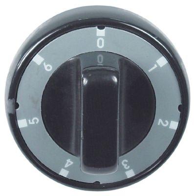 Knap Kontakt 7-takt ø 75mm Akse ø 6x4,6mm Udglatning oppe passer til EMMEPI sort