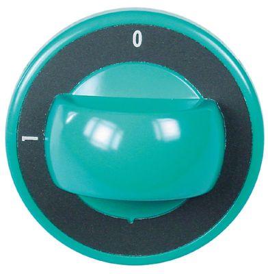 Knap Kontakt 0-1 ø 70mm Akse ø 6x4,6mm Udglatning oppe turkis