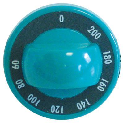 Knap Termostat T.maks. 200°C 60-200°C ø 70mm Akse ø 6x4,6mm Udglatning oppe