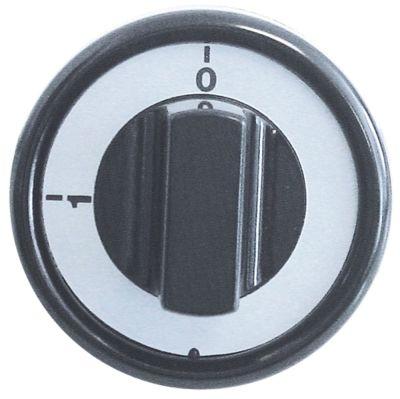 Knap Kontakt 0-1 ø 76mm Akse ø 6x4,6mm Udglatning oppe sort