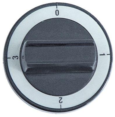 Knap Kontakt 4-takt ø 60mm Akse ø 6x4,6mm Udglatning oppe sort