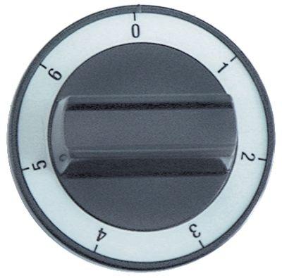 Knap Kontakt 7-takt ø 60mm Akse ø 6x4,6mm Udglatning oppe