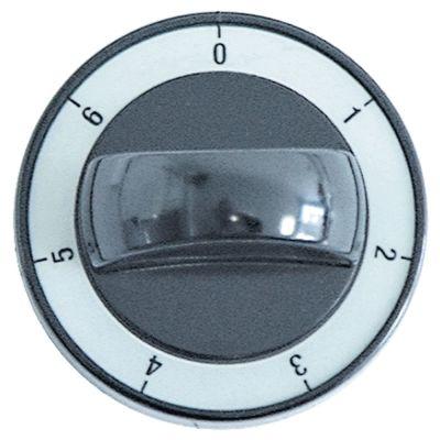 Knap Kontakt 7-takt ø 60mm Akse ø 6x4,6mm Udglatning oppe