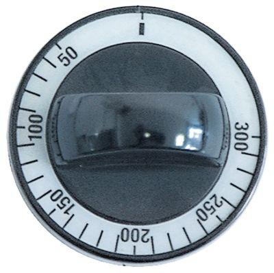 Knap Termostat T.maks. 300°C ø 60mm Akse ø 6x4,6mm Udglatning oppe