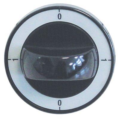Knap Kontakt 0-1-0-1 ø 60mm Akse ø 6x4,6mm Udglatning nede