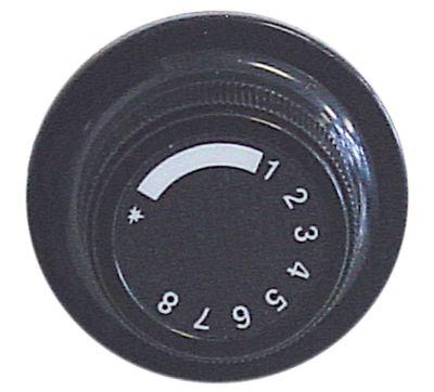 knob gas thermostat 1-8 ø 52mm shaft flat Minisit black shaft special