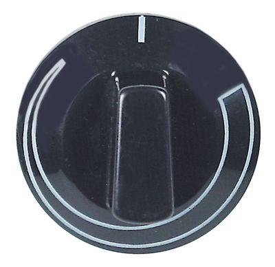 Knap Trinløs ø 50mm Akse ø 6x4,6mm Udglatning oppe sort
