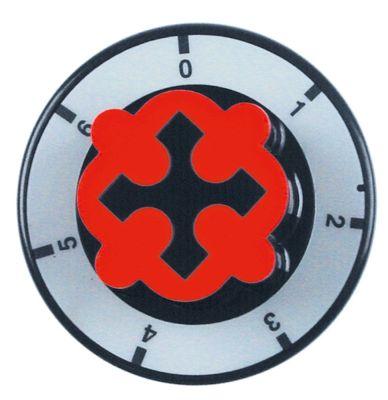 Knap Kontakt 7-takt ø 70mm Akse ø 6x4,6mm Udglatning oppe passer til OFFCAR sort