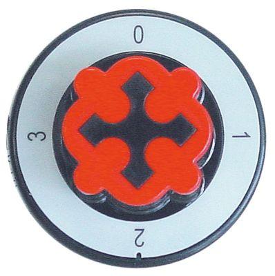 Knap Kontakt 4-takt ø 70mm Akse ø 6x4,6mm Udglatning oppe passer til OFFCAR sort