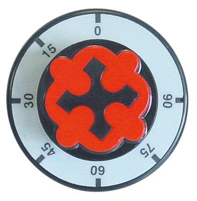 Knap Termostat T.maks. 90°C ø 70mm Akse ø 6x4,6mm Udglatning oppe passer til OFFCAR sort