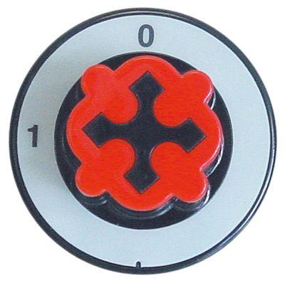 Knap Kontakt 0-1  -°C ø 70mm Akse ø 6x4,6mm Udglatning oppe passer til OFFCAR sort