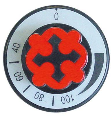 Knap Termostat ø 70mm Akse ø 6x4,6mm Udglatning nede passer til OFFCAR