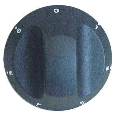 Knap Kontakt 7-takt  -°C ø 67mm Akse ø 6x4,6mm Udglatning oppe sort