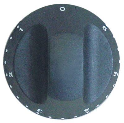 Knap Energiregulering 1-6  -°C ø 67mm Akse ø 6x4,6mm Udglatning oppe sort