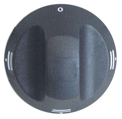 Knap Bageovn UH/OH/UH+OH  -°C ø 67mm Akse ø 6x4,6mm Udglatning oppe sort