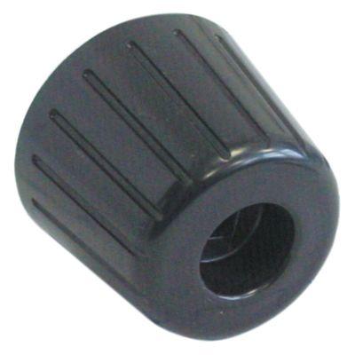 Knap ø 48mm Akse ø 7x7mm Udglatning kvadratisk sort