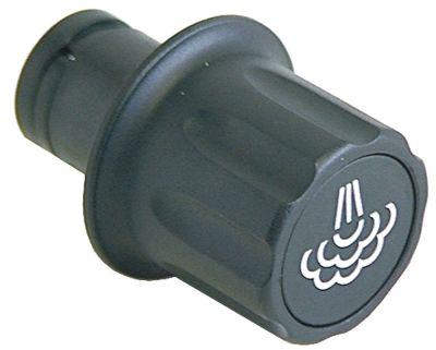 Knap Damp ø 55mm Akse ø Sekskant 20mm sort