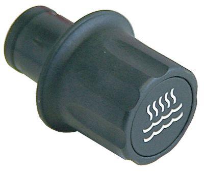 Knap Vand ø 55mm Akse ø Sekskant SW20mm sort