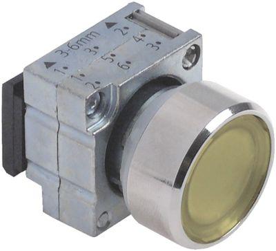 Tryktast gul Indbygningsmål ø22mm