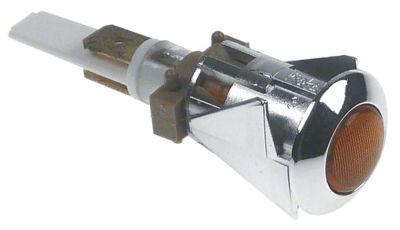 Signallampe ø 16mm 230V gul Tilslutning Fladstik 6,3 mm