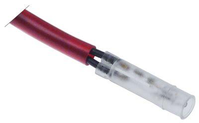 Signalelement ø 7mm 230V gennemsigtig Tilslutning Fladstik 6,3 mm Kabellængde 80mm