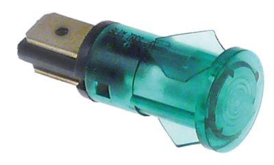 Signallampe ø 12mm 400V grøn Tilslutning Fladstik 6,3 mm Temp.best. 120°C