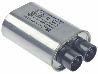 HV-kondensator 105µF 2100V Aluminium Tilslutning Fladstik 6,3 mm H 33mm L 90mm B 52mm