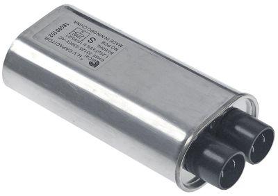 HV-kondensator 125µF 2300V Aluminium Tilslutning Fladstik 4,8mm H 33mm L 120mm B 52mm