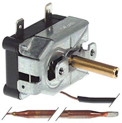 Termostat 1-polet 16A Føler ø 6mm Føler L 140mm Kapillærrør 1370mm 240V Akse ø ø6x4,6mm