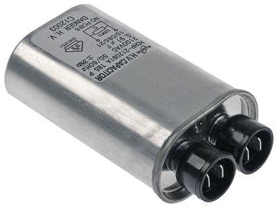HV-kondensator 91µF 2100V Aluminium Tilslutning Fladstik 6,3 mm H 33mm L 109mm B 52mm