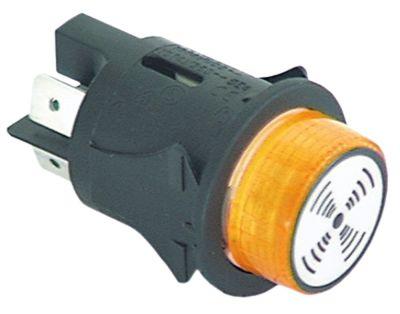 Trykkontakt Indbygningsmål ø25mm orange 2NO/lampe 250V Tilslutning Fladstik 6,3 mm Ventilator 16A