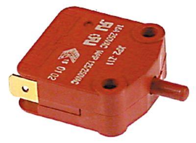 Mikrokontakt stiftbetjent 250V 16A 1NO/1NC Tilslutning Fladstik 6,3 mm rød med trykstift